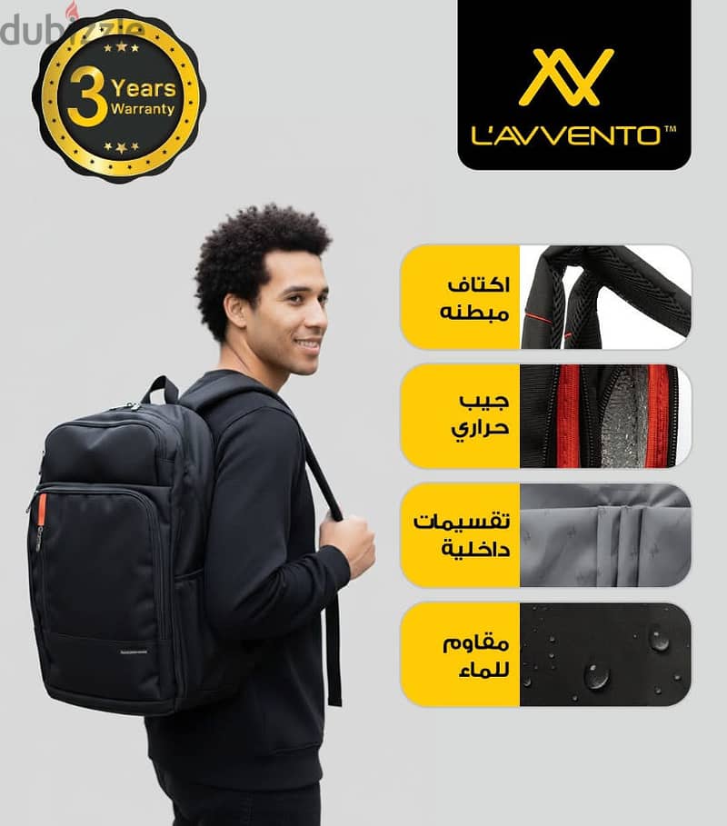 Original LAVVENTO BG916 Laptop backpack (black) excellent version 1