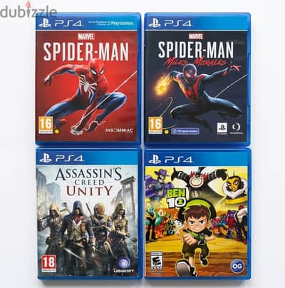 Ps4 Games ( Spider Man - Miles Morales - Ben 10 - Assassin's Creed )