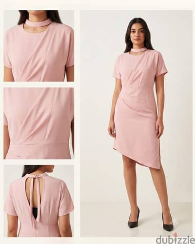 Topshop wrap dress in dusty pink