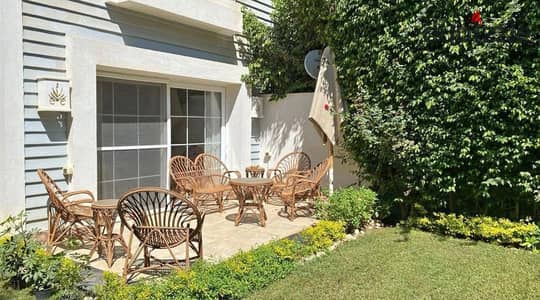Apartment with a garden, immediate delivery at Mountain View 1, directly across from Al-Rehab, ready for immediate occupancy at a bargain price with a distinctive view of the lagoon