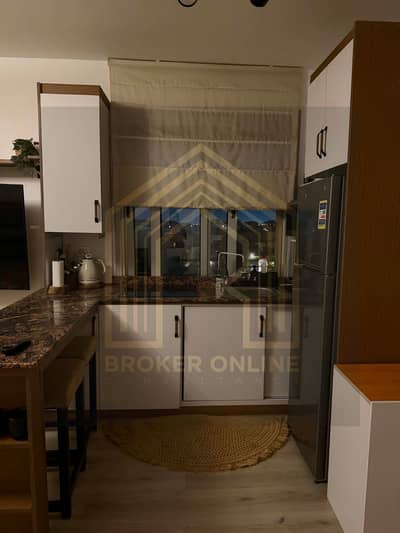 For rent furnished studio in October [ Palm Parks compound ] with large terrace - modern furniture