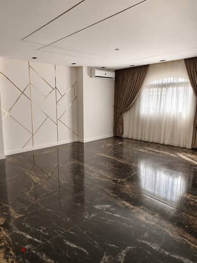 For sale, an ultra-super-lux finishing apartment, 240 sqm, Al-Ahram Gardens, Area L, third floor, with an elevator.