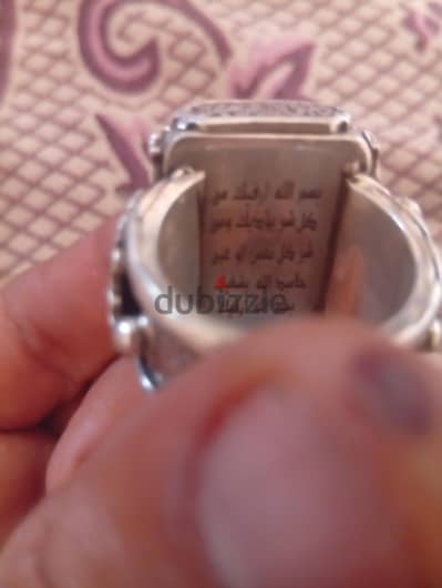 خاتم تحصين فضه عيار ٩٢٥ وزن ٤٧ جرام