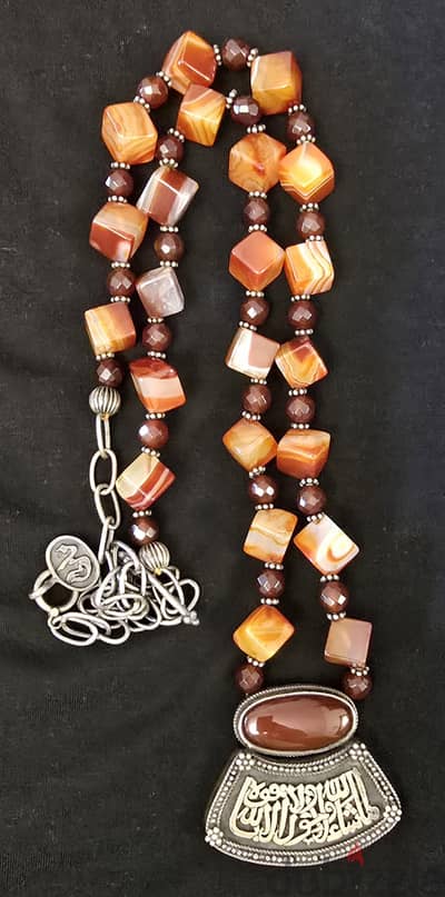 Silver necklace with gemstones