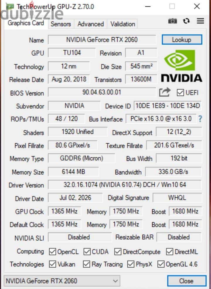 RTX 2060 6g 4