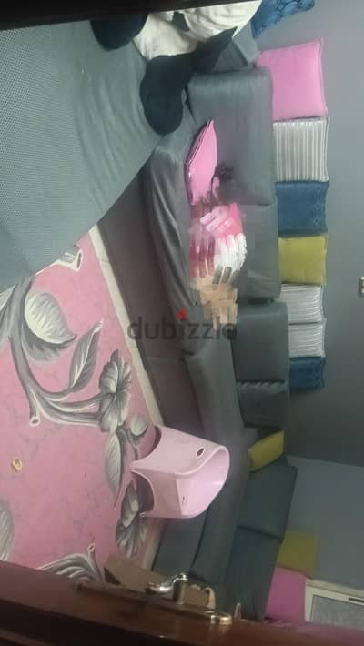 ركنة للبيع حرف U مكونة من اربع 3 كنبات و كنبة شيزلونج خشب زان