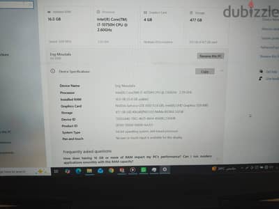 dell g3 cor i7 10750h