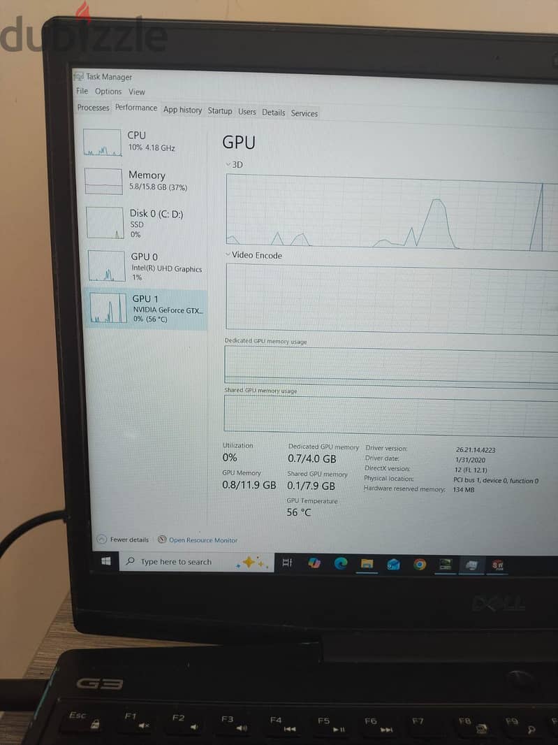 dell g3 cor i7 10750h 7