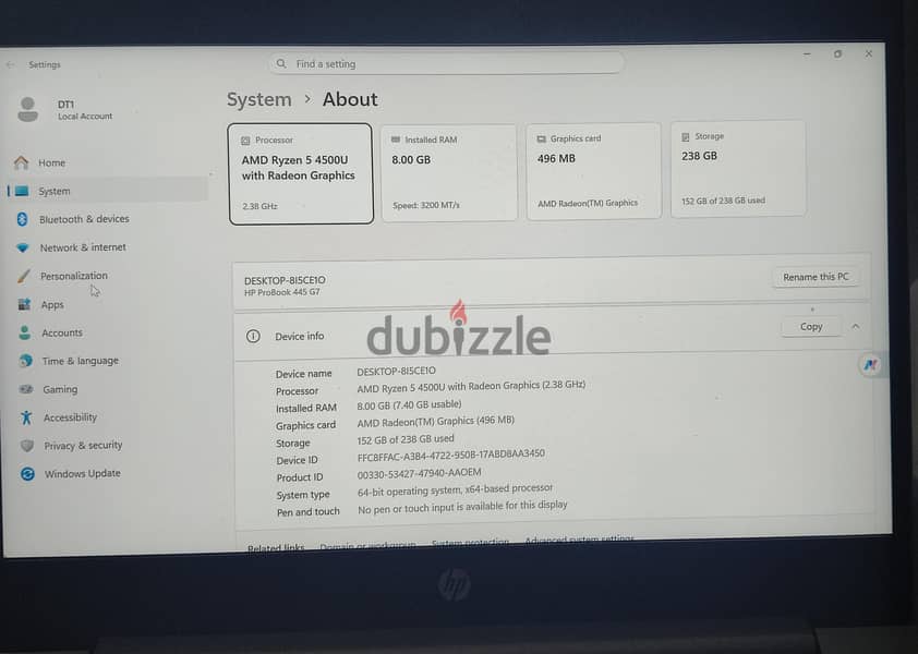 laptop hp 445 G7 5