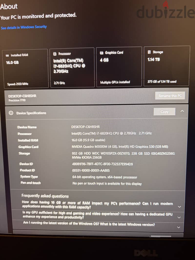 Dell precision 7710 4