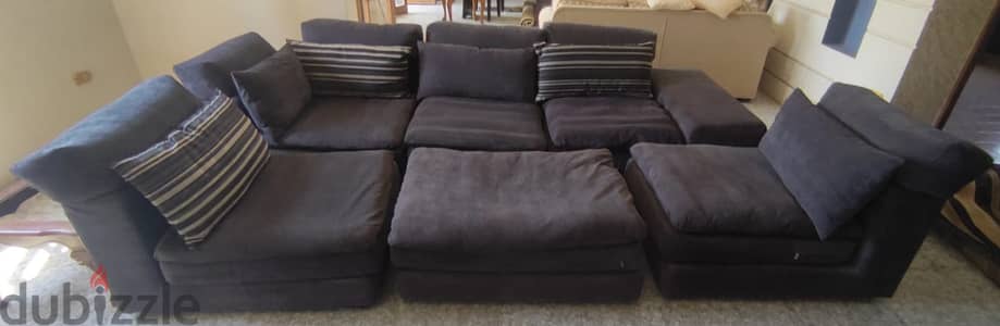 ركنة مودرن كبيرة White House Furniture –وحدات منفصلة - لون أزرق بترولي