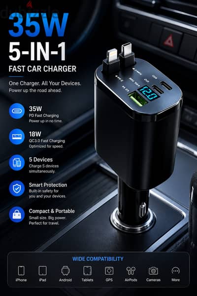 5 IN 1 Premuim car charger