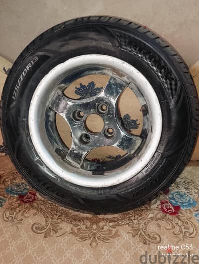 طقم جنوط اسبور وكاوتش جديد مقاس 13*70*175  بالجنوط اسبور