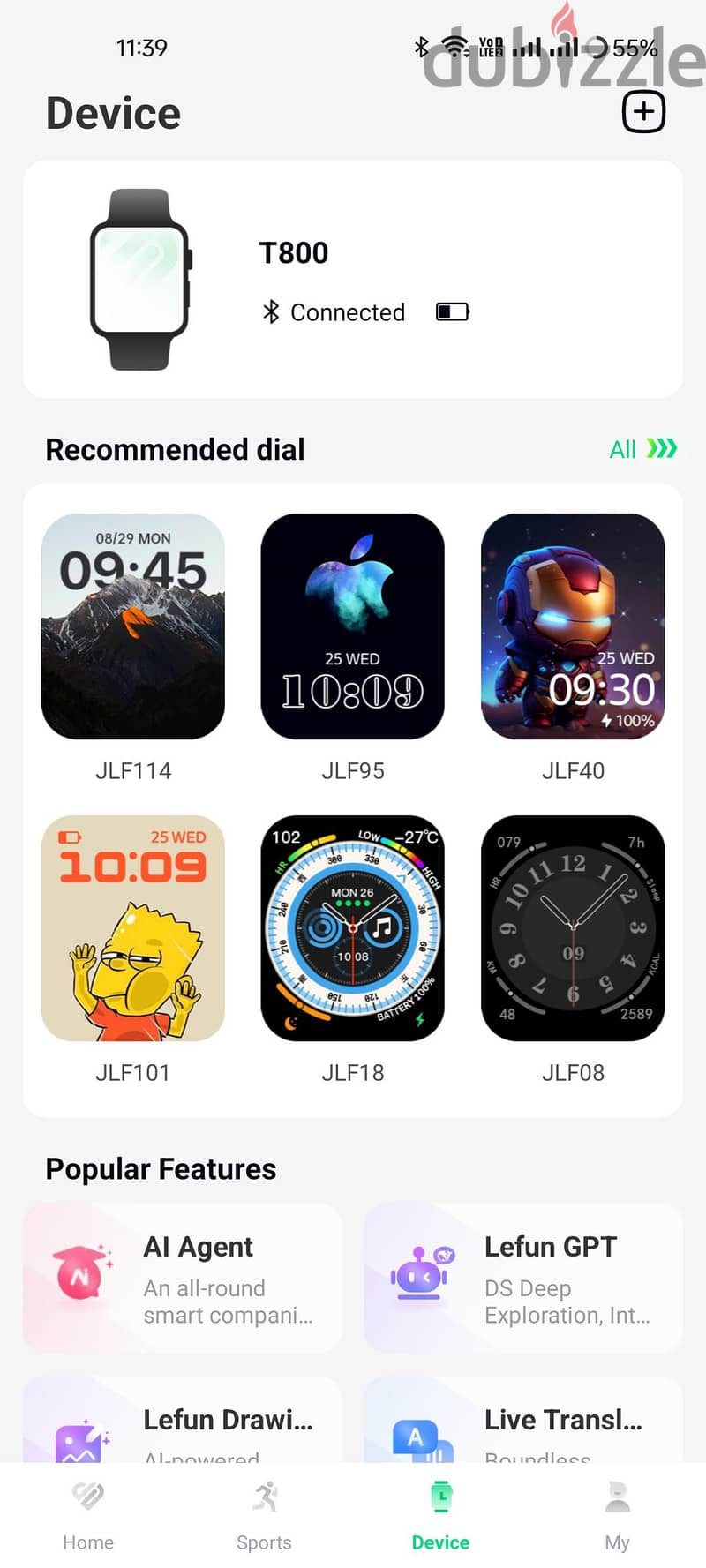 smart watch T800 6