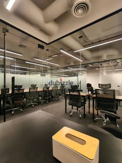 Furnished, air-conditioned office space of 163 sqm for rent in Hyde Park Business District, Fifth Settlement