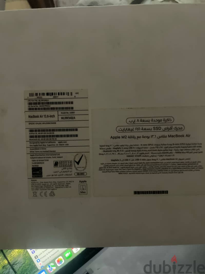 Macbook air m2 256gb 8ram 1