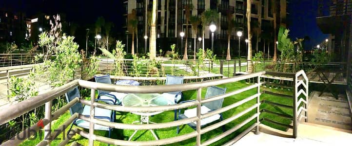 Furnished hotel apartment for rent, ground floor with garden B8, garden view
