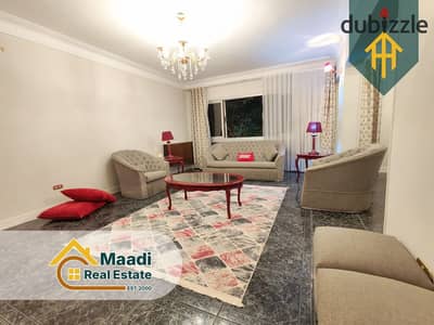  Furnished Apartment for Rent in the Heart of Degla, Maadi    Located in one of the most prestigious and prime streets in the heart of Degla,