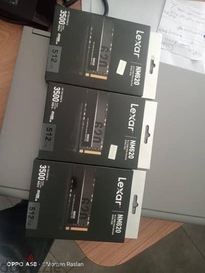 ٣ هاردات جديدة متبرشمة lexar NM620 512GB SSD