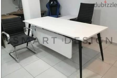 مكتب مدير مودرن بتصميم عصري/خشب mdfاسبانى بسايد جانبى مقاس 180سم