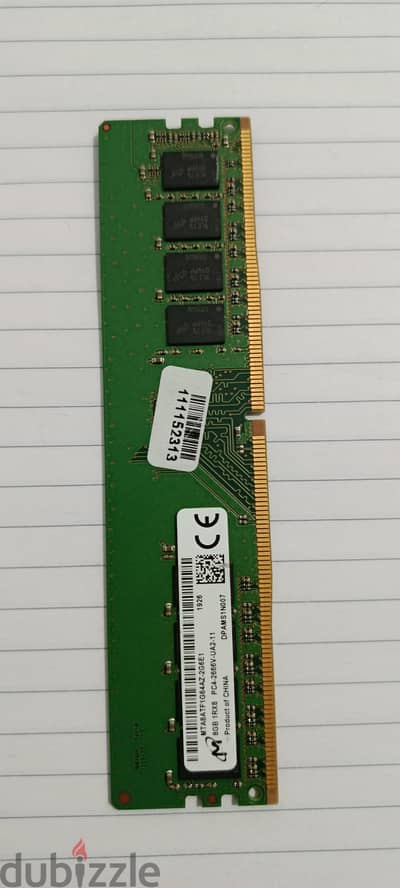 راما كمبيوتر مكتبي 8GB DDR4 ماركة Micron بسرعة 2666MHz