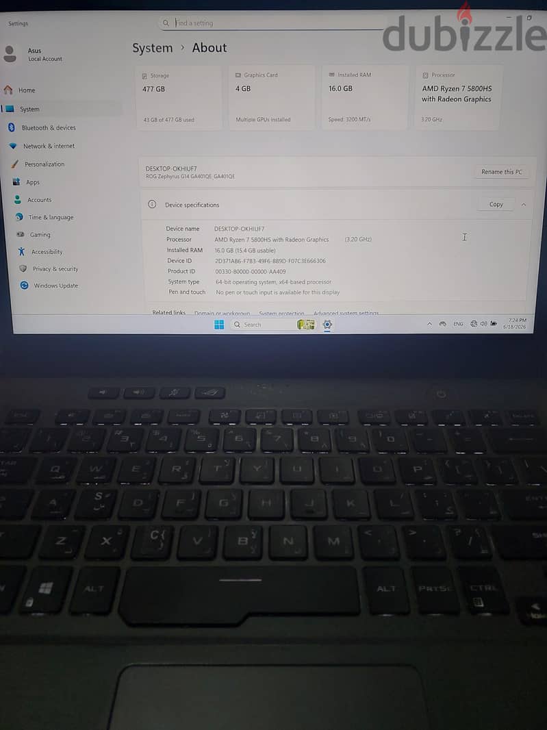 Asus Rog Zephyrus G14 4