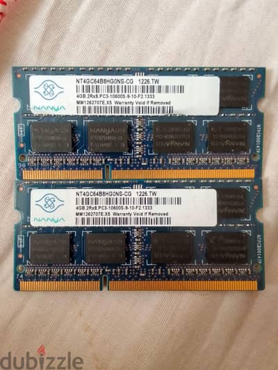 Ram 4gb x 2 =8gb