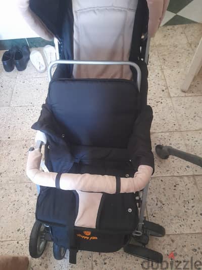 عربة أطفال 2 مقعد مريح جدا وسهل وآمن الاستخدام