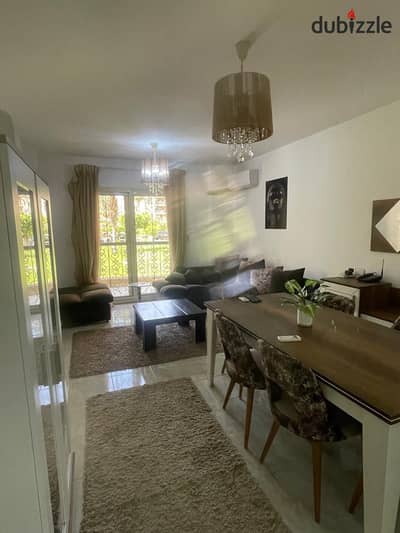 Fully furnished apartment for rent wide garden view super lux finishing ready to move in 2 bedrooms 99 sqm in Al Rehab 2 - Phase 9 - New Cairo.