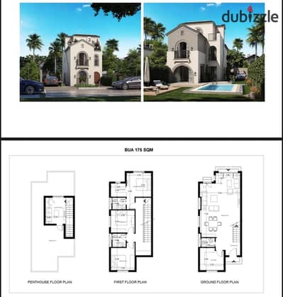 Standalone In Sarai - New Cairo For sale 3 bedrooms 3 bathrooms BUA: 175.0 sqm Roof: 54.0 sqm Garden Area: 188.0 Core and Shell Un-Furnished Delivery Date November 2027 Down Payment: EGP 10,000,000.00 (installments yearly, next installment is March 2027)