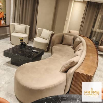 Luxury furnished apartment for rent in Sheikh Zayed Dunes | 211m | 3 bedrooms | 3 bathrooms | upscale furnishings and luxurious finishing | 45,000 EGP