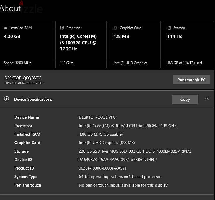 HP 250 G8 Notebook 8