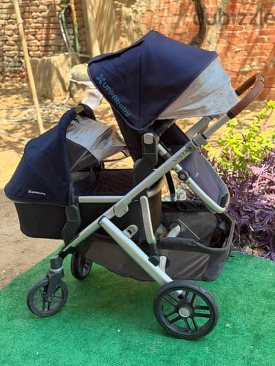 Uppababy vista double stroller ( bassinet & toddler seat ) 