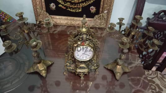٢ شمعدان وساعه نحاس