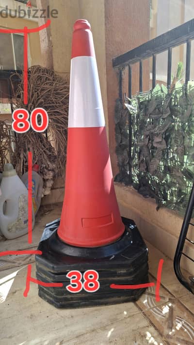 6 new traffic cones 80x38 cm, heavy duty for driving test training