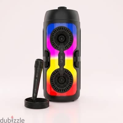 صب كاريوكي 4 بوصة بميكروفون RGB – صوت قوي وألوان جامدة