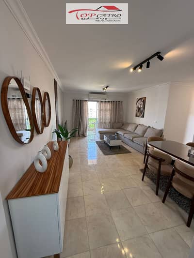 Furnished apartment for rent in Madinaty B10, a distinctive catch with an area of 116 meters, consisting of 3 bedrooms and 2 bathrooms, with an open view and a distinctive location. The apartment is suitable for living and is available for viewing.
