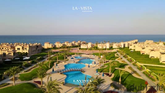 Chalet for sale at La Vista Ain Sokhna — 130 sqm with a direct sea view, super deluxe finishing, the best price, and very flexible payment plans.