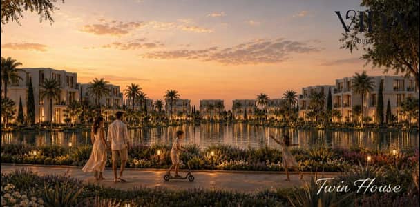 Town house Corner for Sale – 215 sqm Directly on Dahshur Link Road Next to Wadi Degla Club Villagio Gray Compound with Installments Over 10 Years