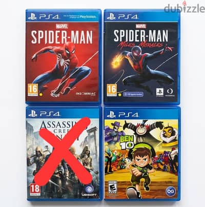 Ps4 Games ( Spider Man - Miles Morales - Ben 10 )