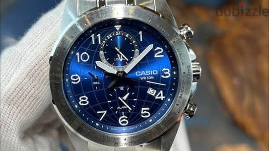 ساعة كاسيو أصلية بالكامل Casio MTP-W500D-2AVDF (مينا أزرق وسوار فضي)