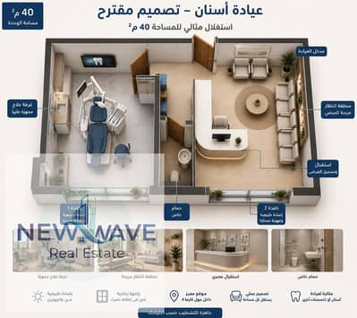 40 sqm Clinic or Office for Rent/Sale in Alkarma 4 – Sheikh Zayed (Open Layout – 10 Mins from 26th of July Corridor)5 Mins from Mall of Egypt -