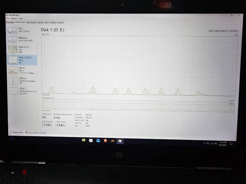 HP omen 15 gaming gtx 1050 4