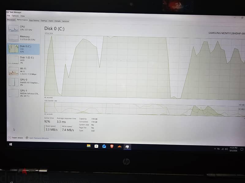 HP omen 15 gaming gtx 1050 6