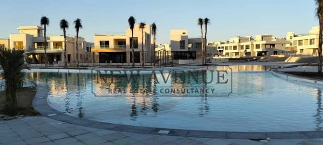 Fully finished with ACs Ground chalet with garden for sale at June Sodic Ras Elhikma prime location direct lagoon ready to move