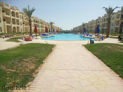 Fully finished chalet for sale in La Sirena Palm Beach, featuring one of the most beautiful sea views in Ain Sokhna.  10% down payment with installmen
