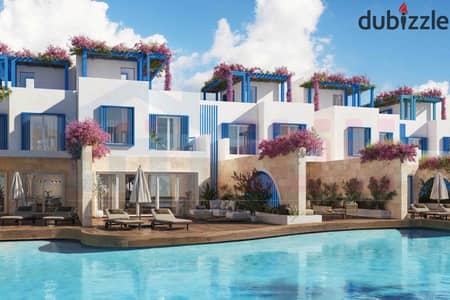 Resale Chalet for Sale, 65 sq m, Ras El Hekma - Naya Bay (Immediate Delivery - Pool View) - Reception Room, Bathroom, Kitchen, Terrace