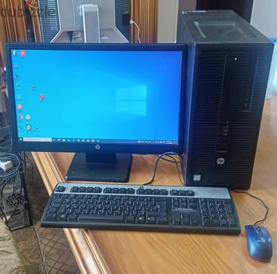 جهاز كمبيوتر HP EliteDesk 800 G2 ممتاز core i5، شاشة ٢٠ بوصة