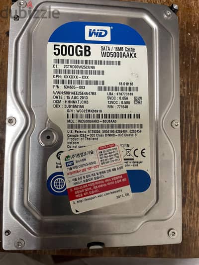 هارد ديسك WD 500GB HDD