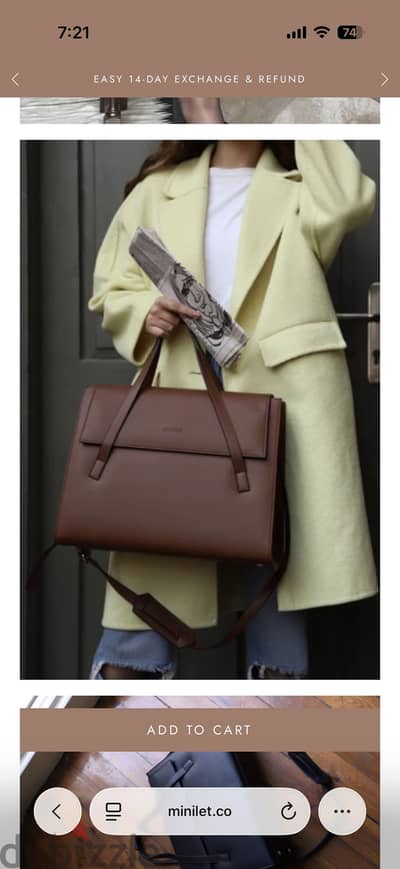 Minilit | Brown Leather Work Bag